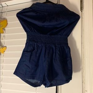 Halter top jean shorts